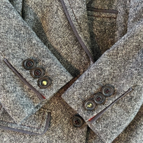Baker by Ted Baker, Boys Tweed Blazer, Gray Tweed, Size 6-12M - Picture 6 of 12